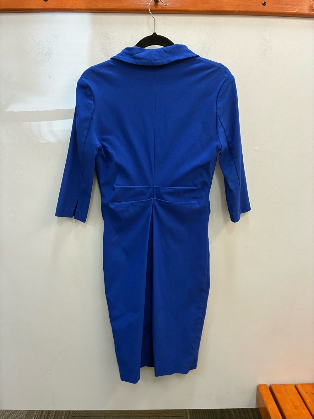 Joseph Ribkoff Blue Ruched Dress Size 10 - Picture 3 of 6